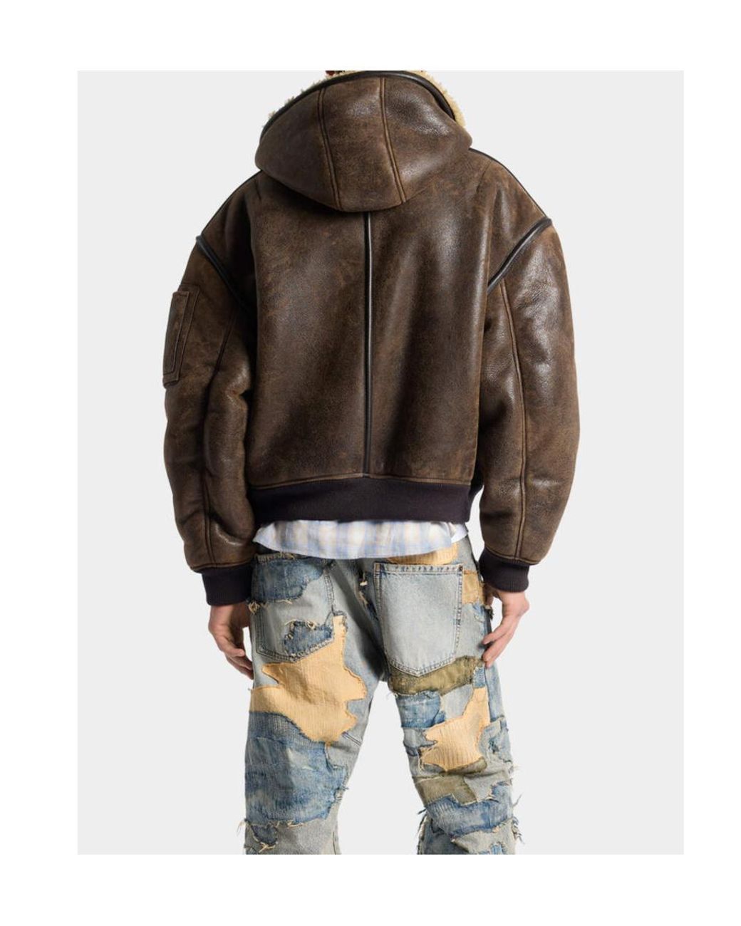 DSquared² Brown Shearling-Lined Hooded Jacket for men