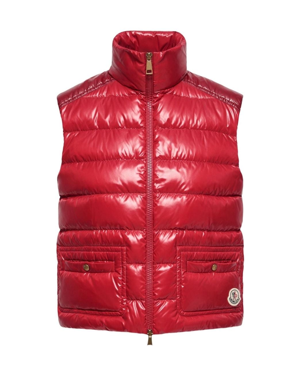 Moncler Red Frelon Zip-Up Padded Vest