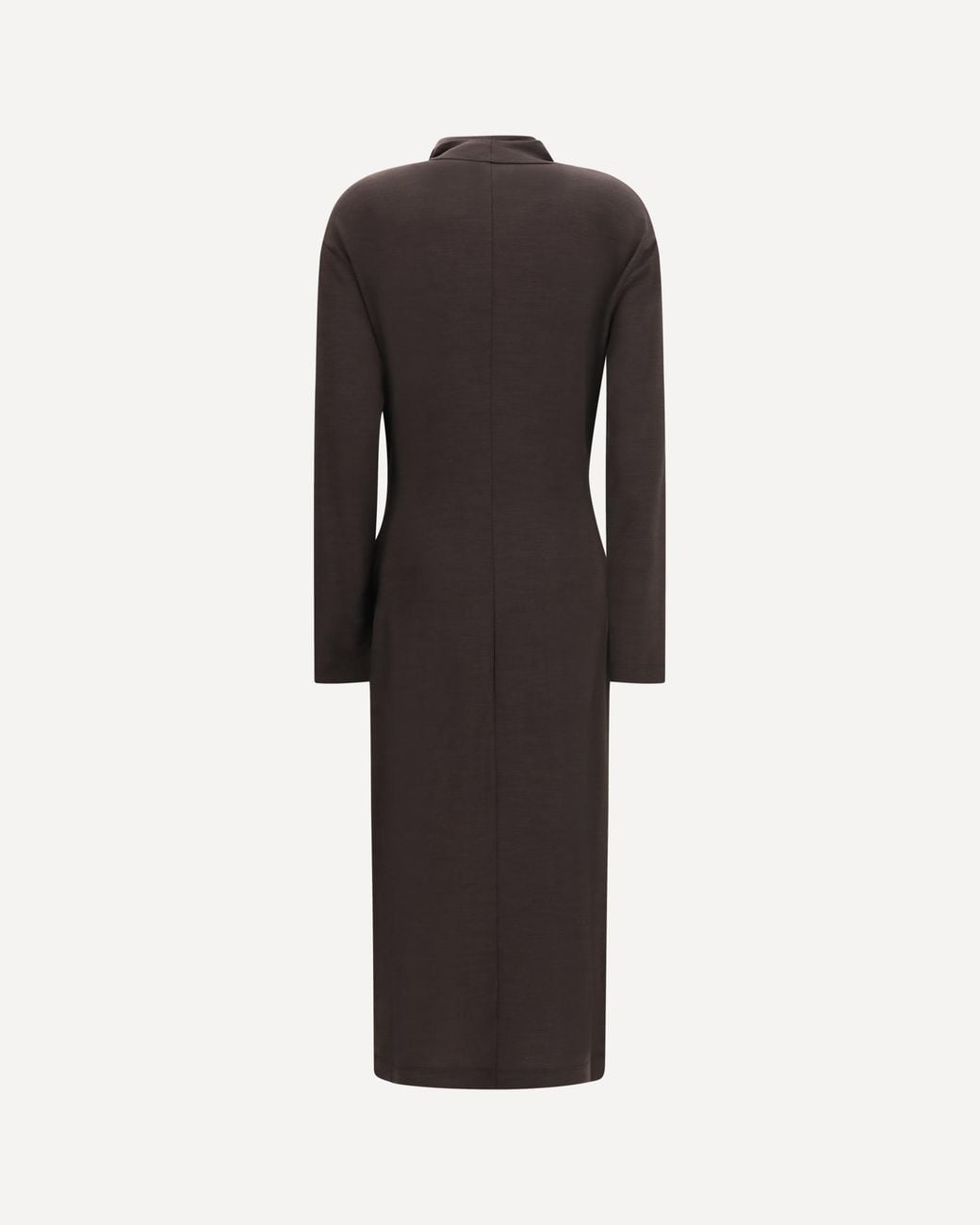 Brunello Cucinelli Black Techno Wool Jersey Draped Dress With Monili