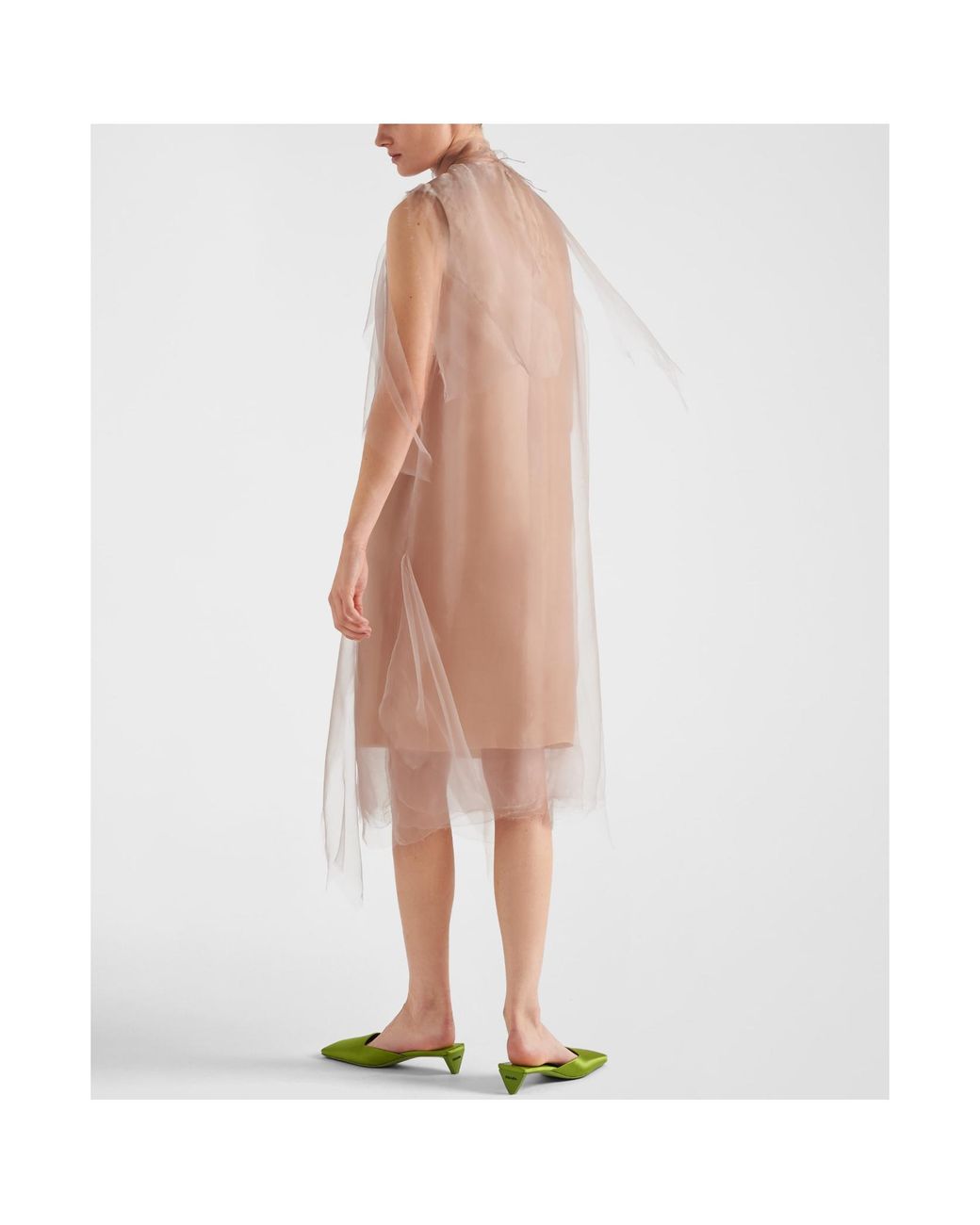 Prada White Layered Sleeveless Dress