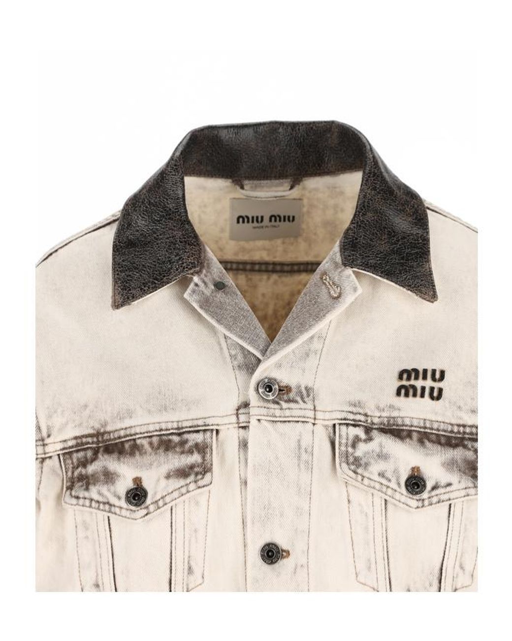 Miu Miu White Button-Up Denim Jacket