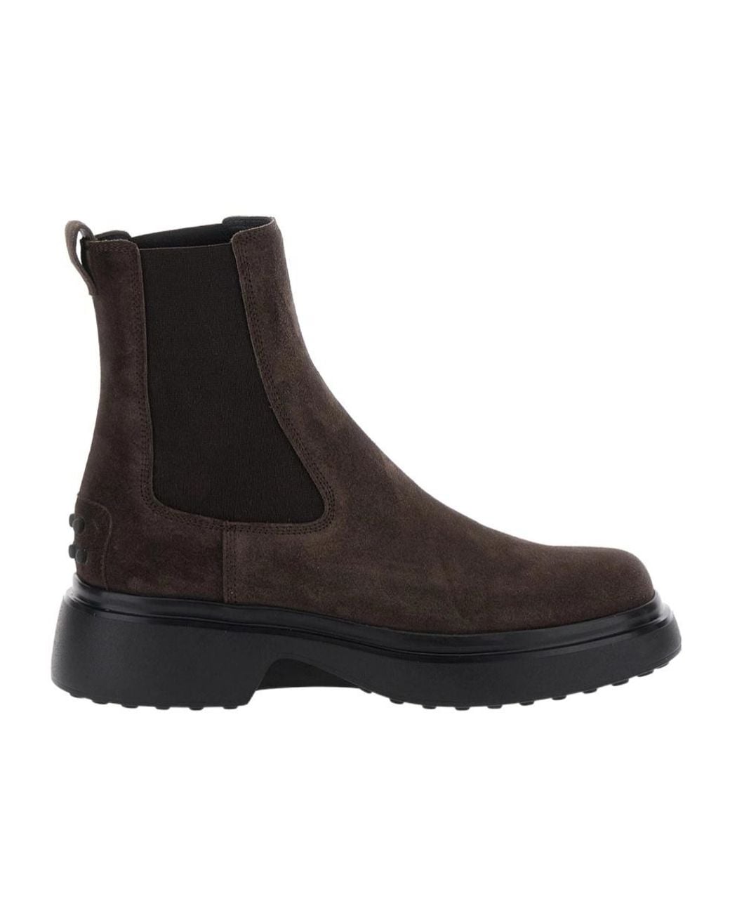 Tod's Black Round Toe Slip On Boots