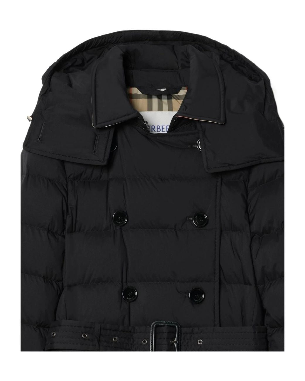 Burberry Black Long Nylon Audley Puffer Coat