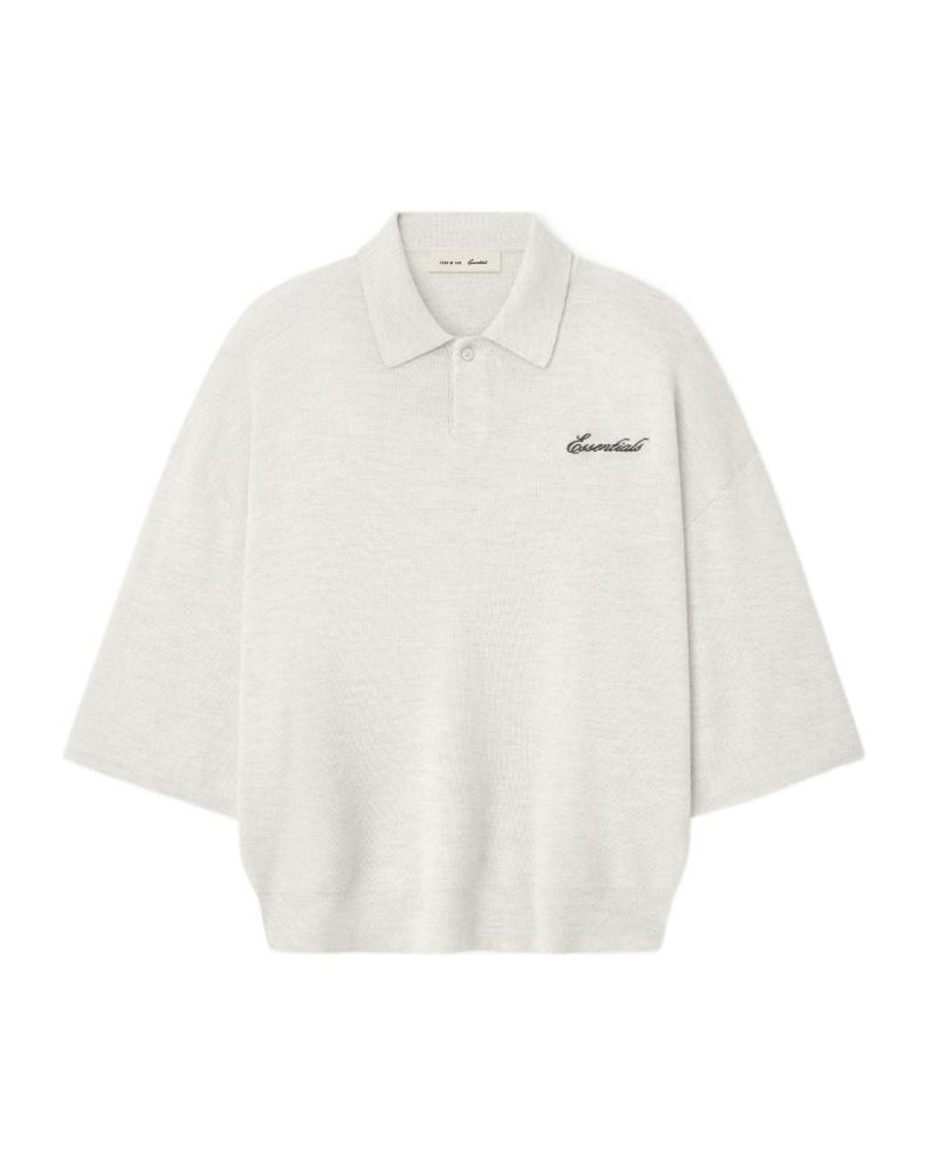 Fear Of God White Essentials Signature Knit Polo Shirt for men