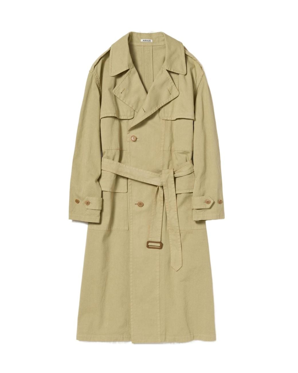 Auralee Natural Belted Trench Coat