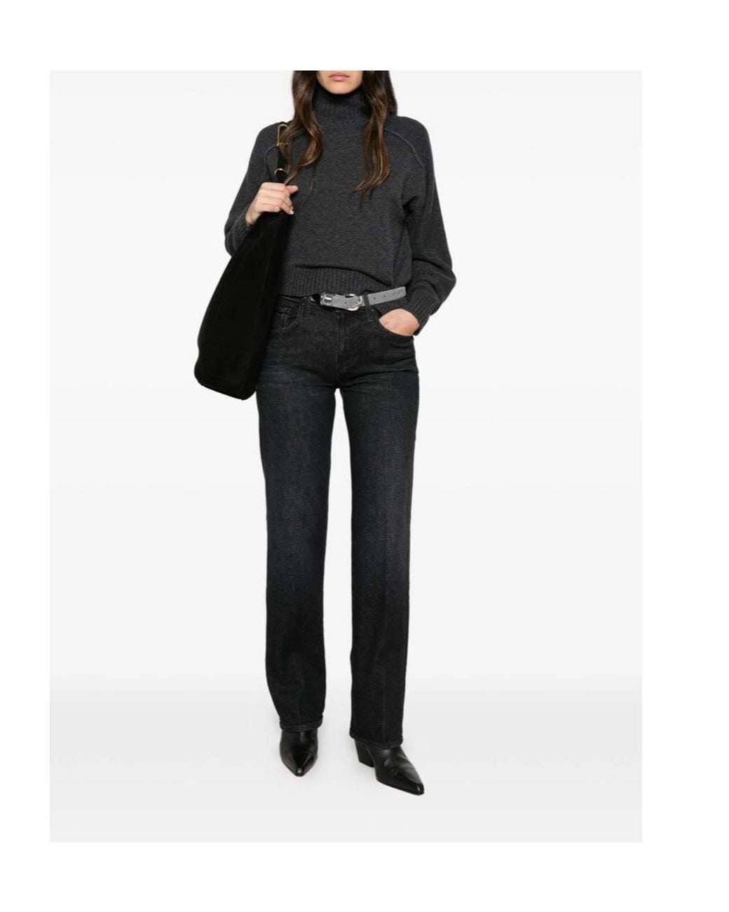 Antonelli Black Ribbed Knit Sweater