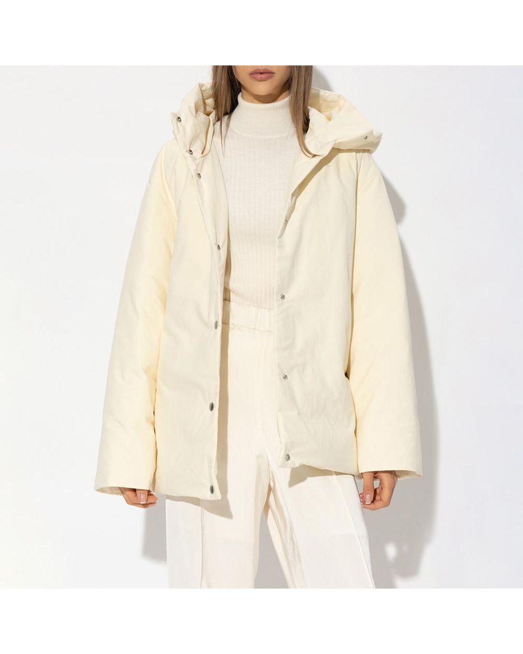 Jil Sander Natural Hooded Down Jacket