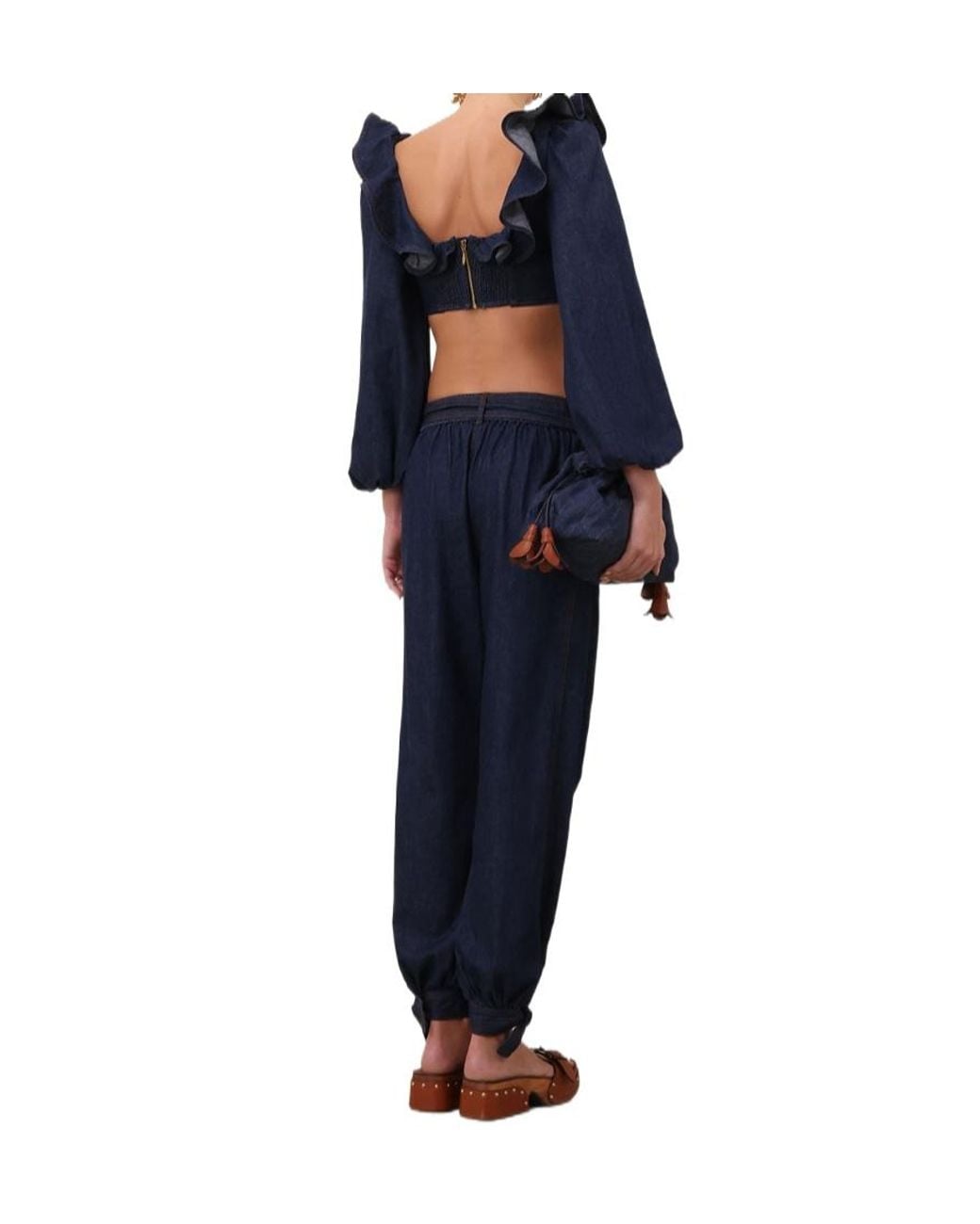 Zimmermann Blue Aster Pleated Jeans