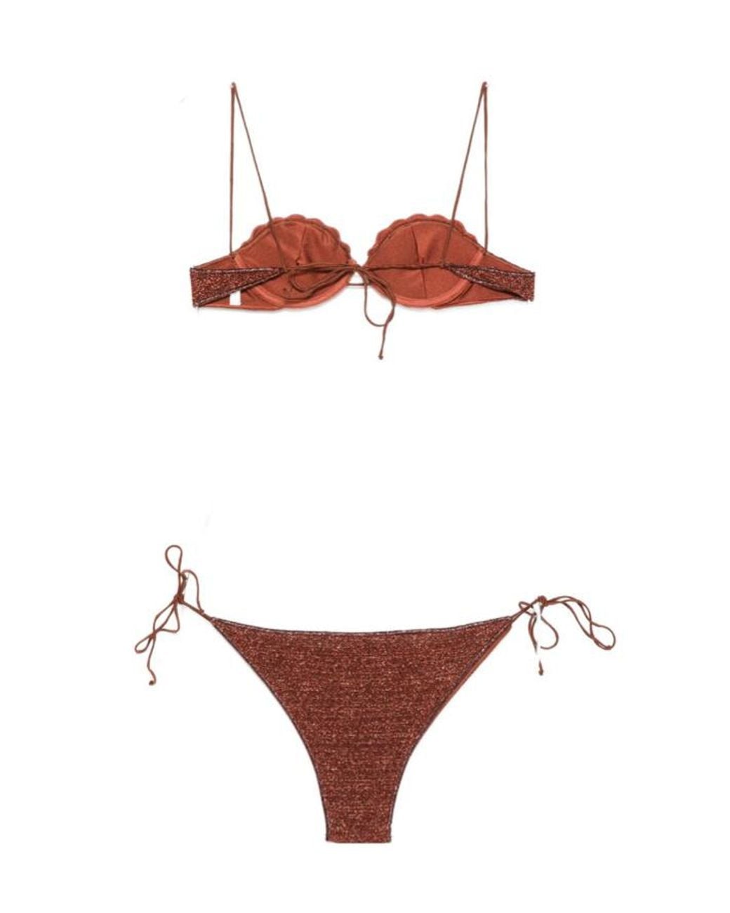 Oseree Red Oséree Lurex Shell Bikini