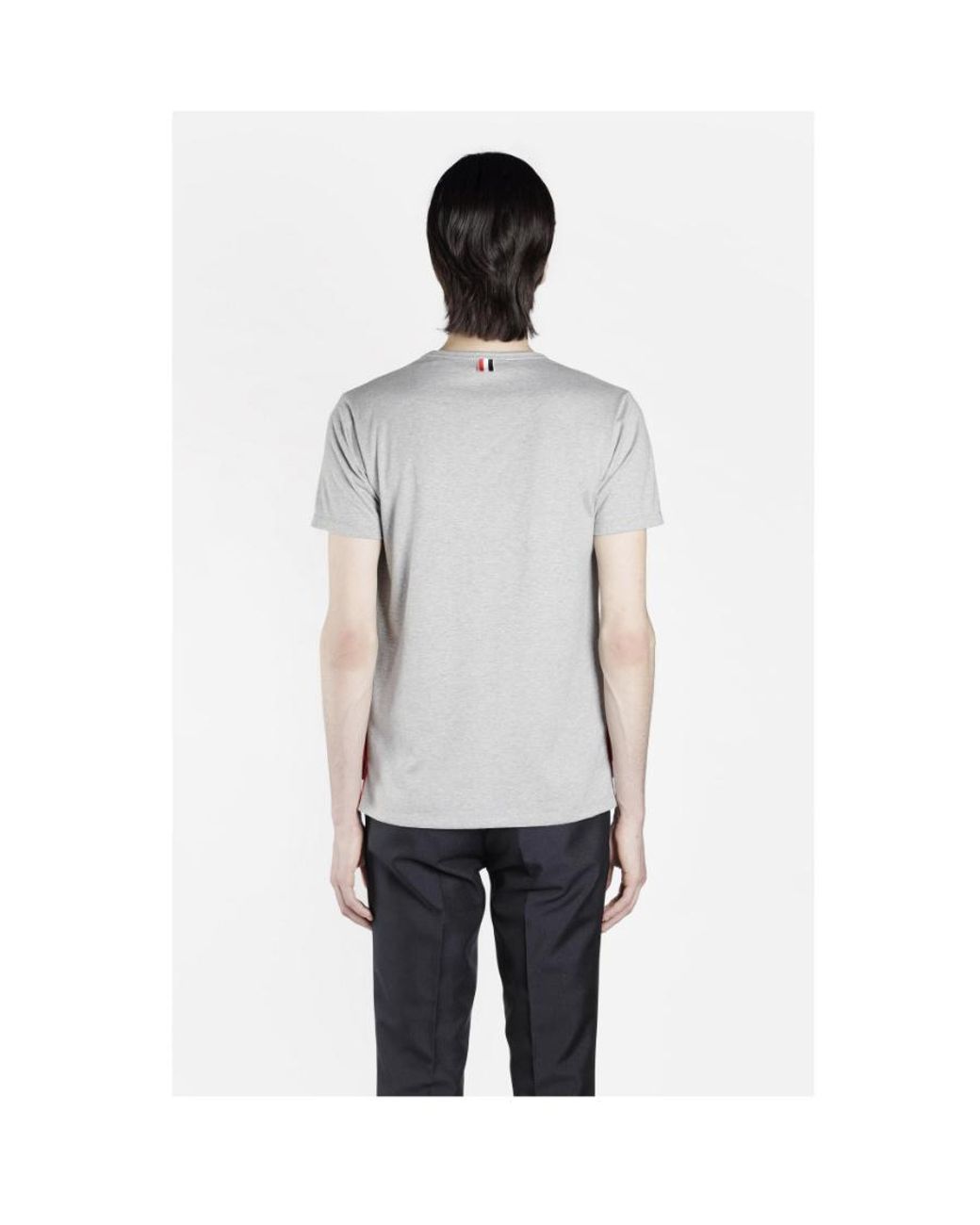 Thom Browne Gray Jersey Pocket T-Shirt for men