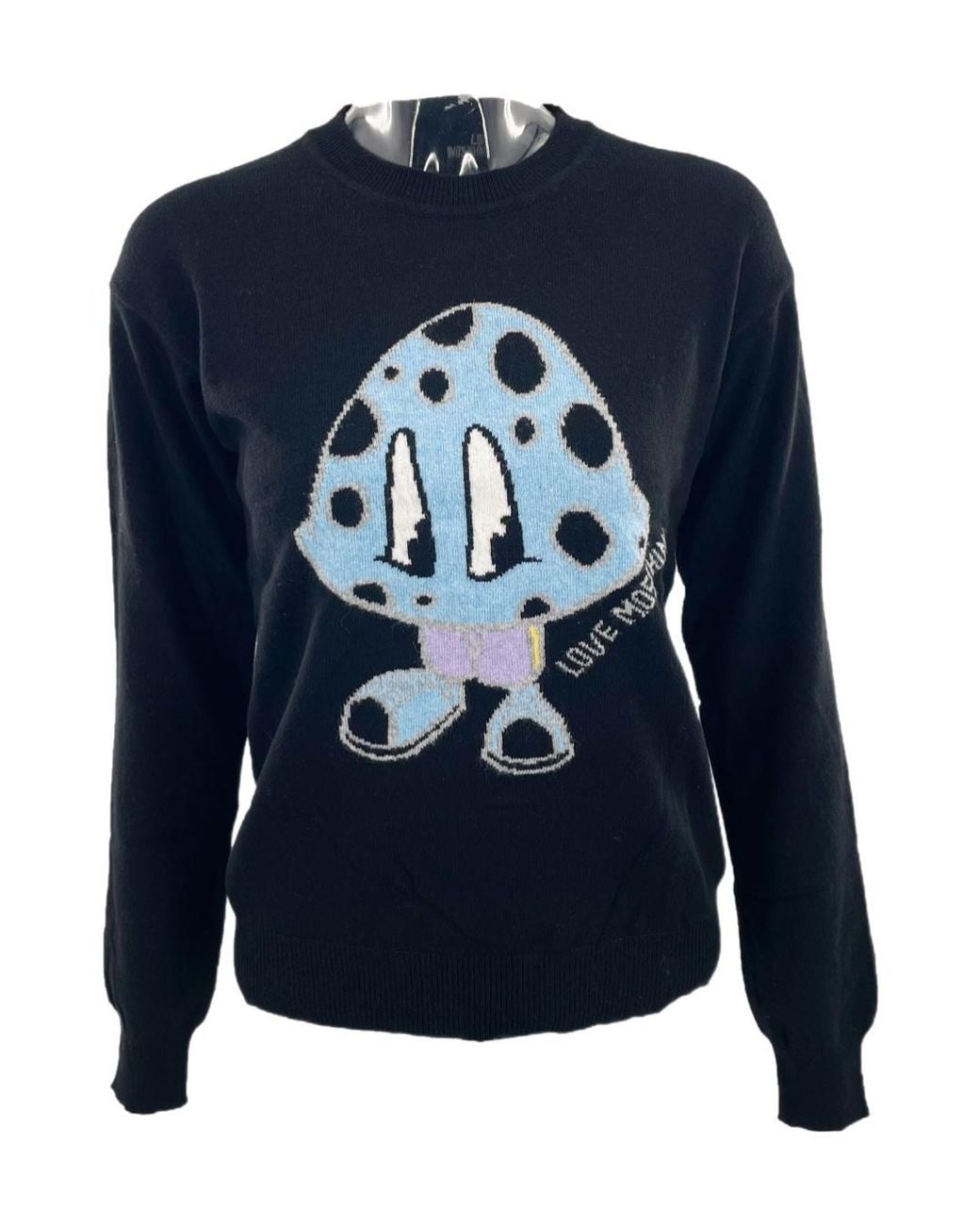 Moschino Blue Round-Collar And Long-Sleeved Sweater