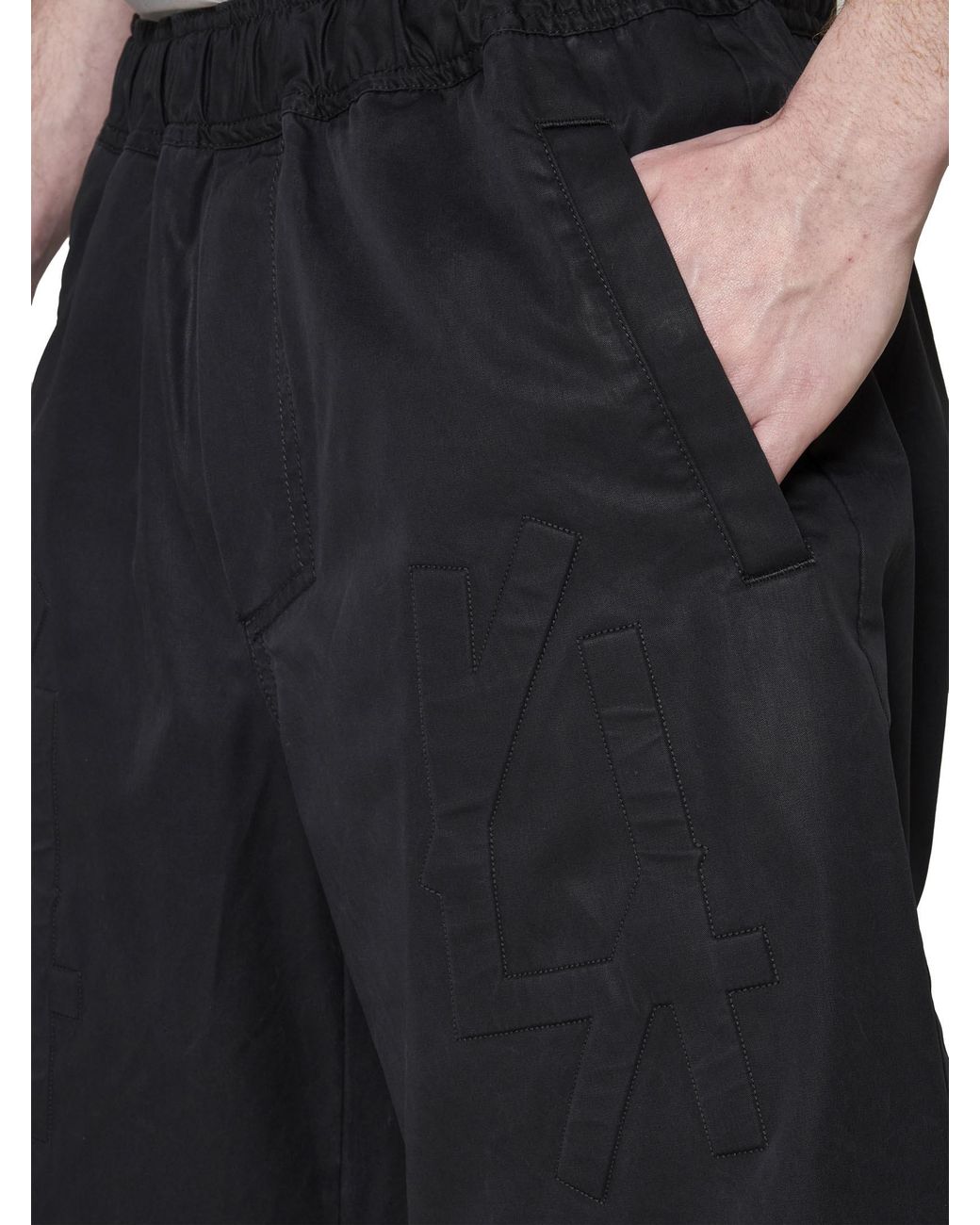 44 Label Group Blue Embossed Logo Elastic Shorts for men