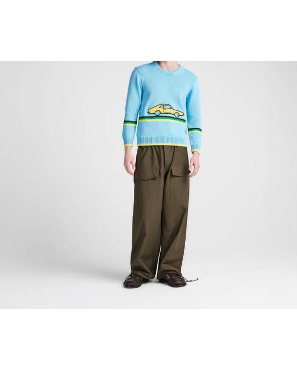 J.W. Anderson Green Logo-Embroidered Cargo Pants for men