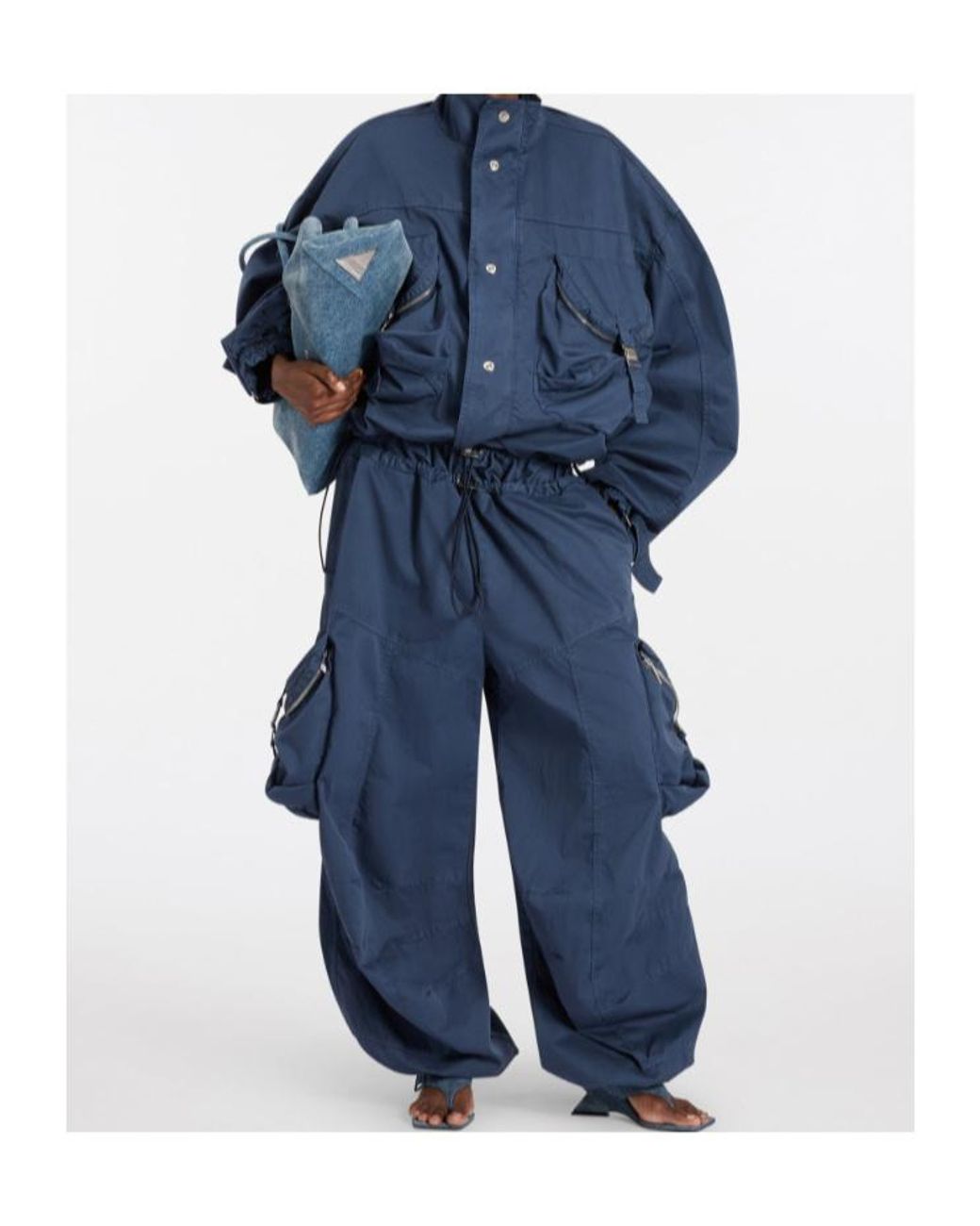 The Attico Blue The Washed Bomber Jacket
