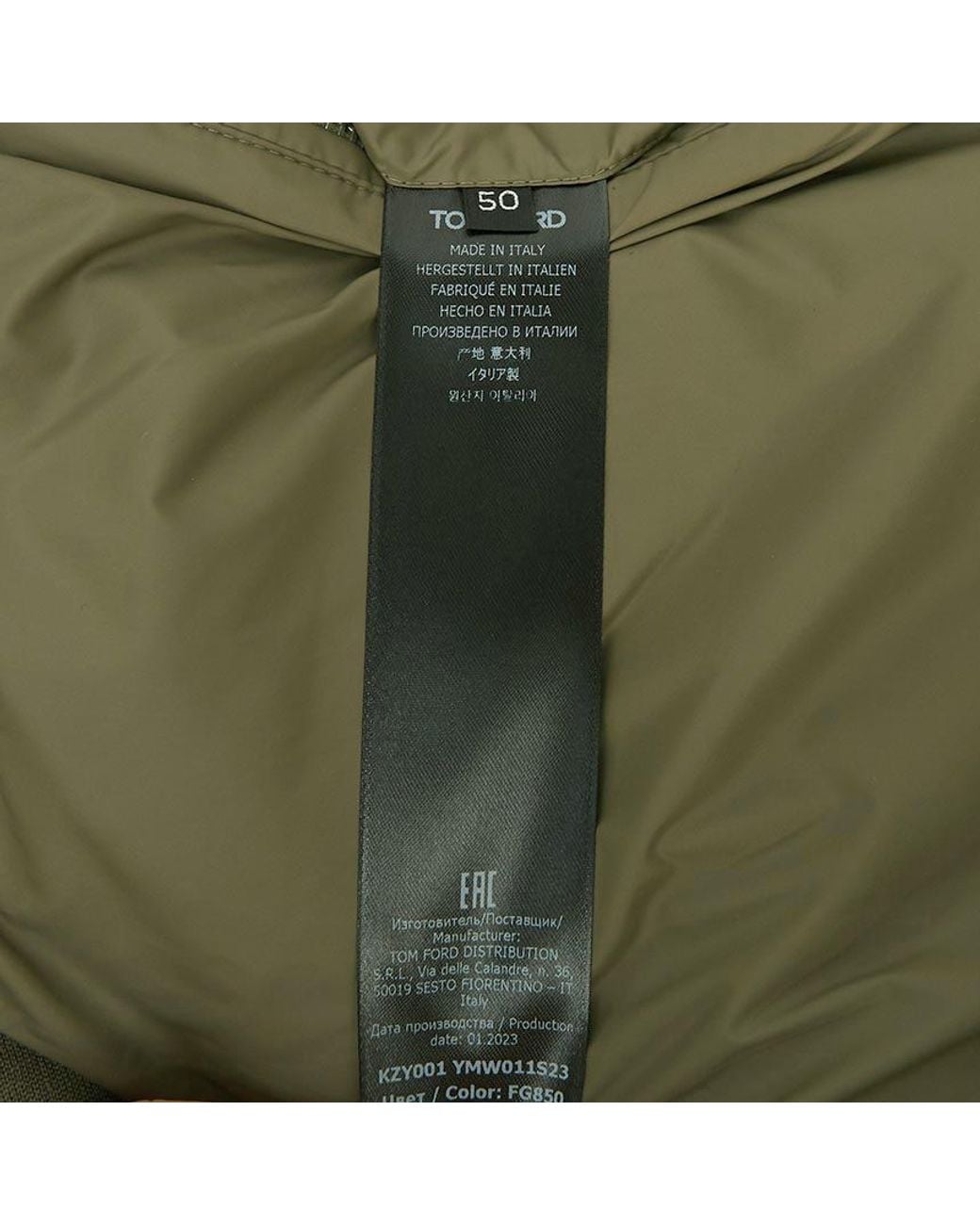 Tom Ford Green Padded Wool Jacket for men