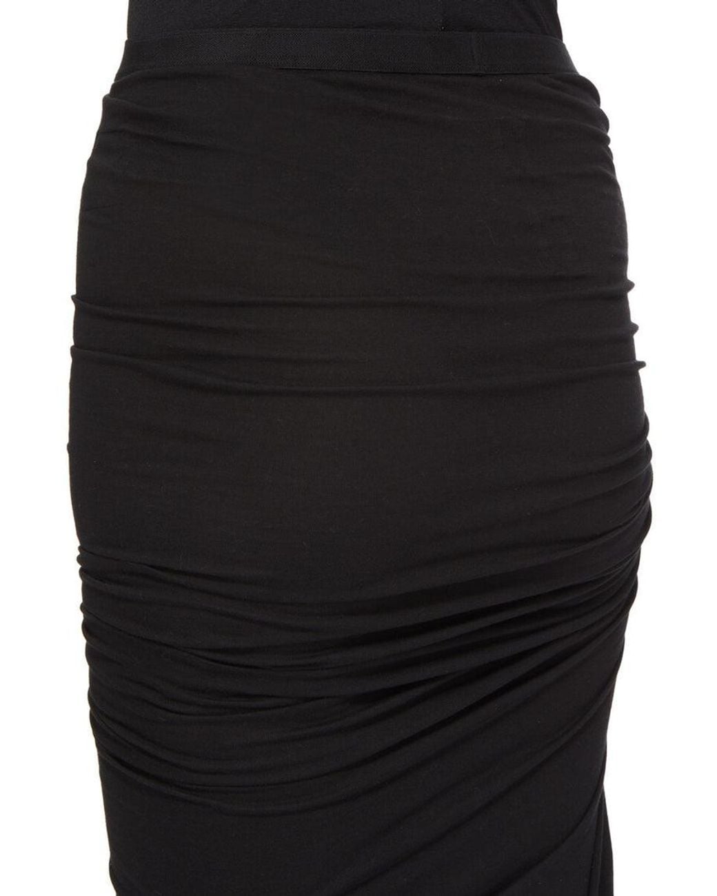 Rick Owens Black Elasticated Waistband Maxi Skirt