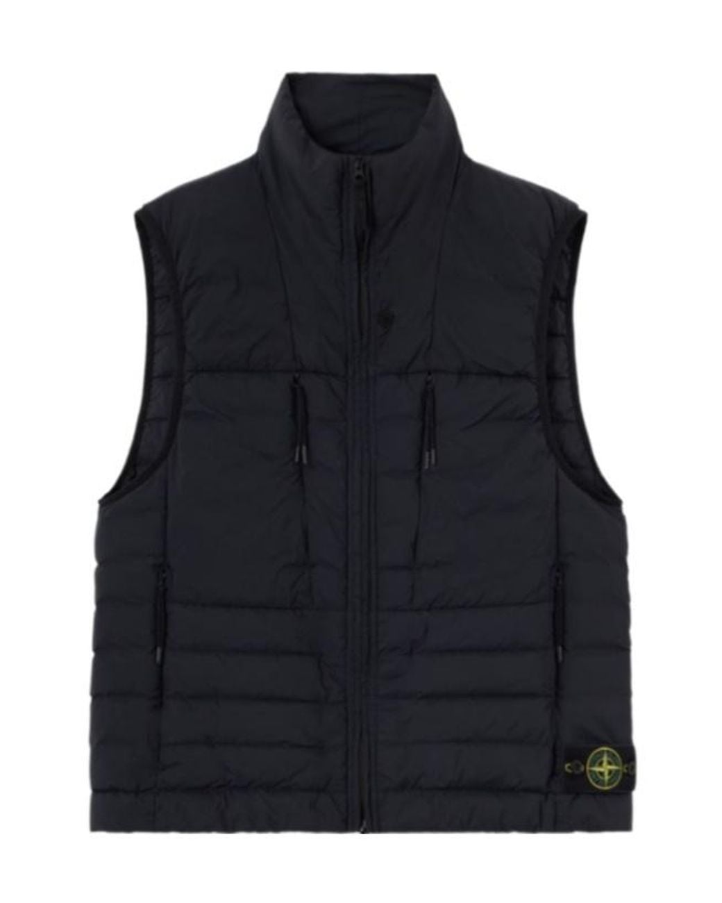Stone Island Black Padded Down Gilet for men