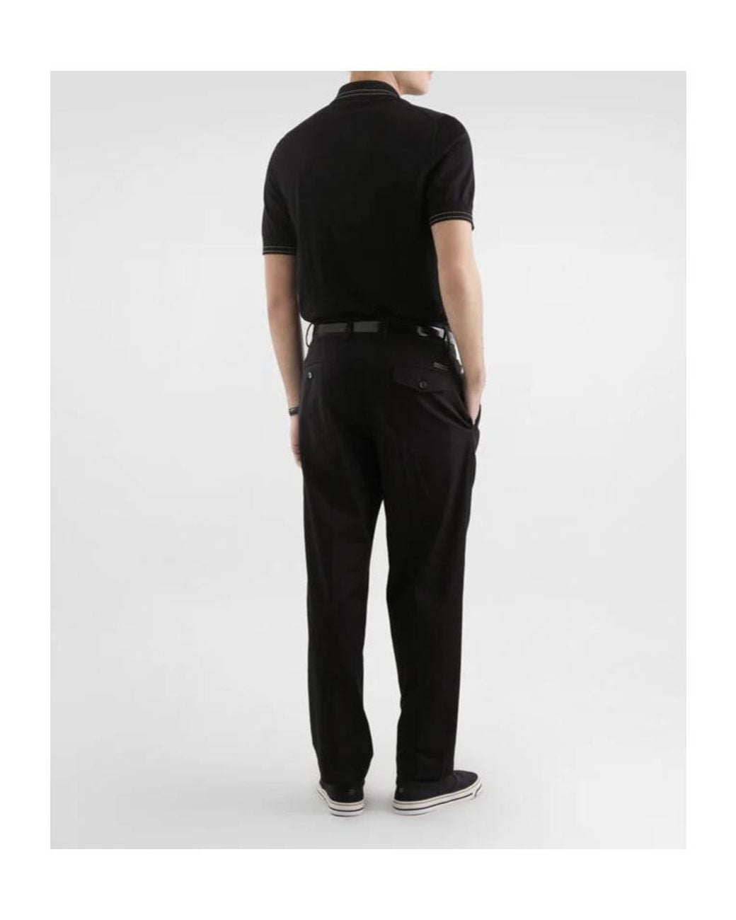 Dolce & Gabbana Black Short-Sleeved Polo Shirt for men