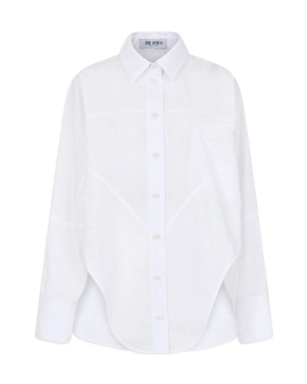 The Attico White The Oversized Shaped Hem Shirt