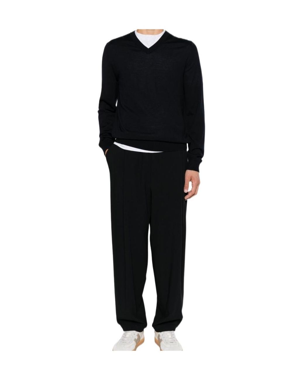 Paul Smith Black V-Neck Long-Sleeve Sweater for men