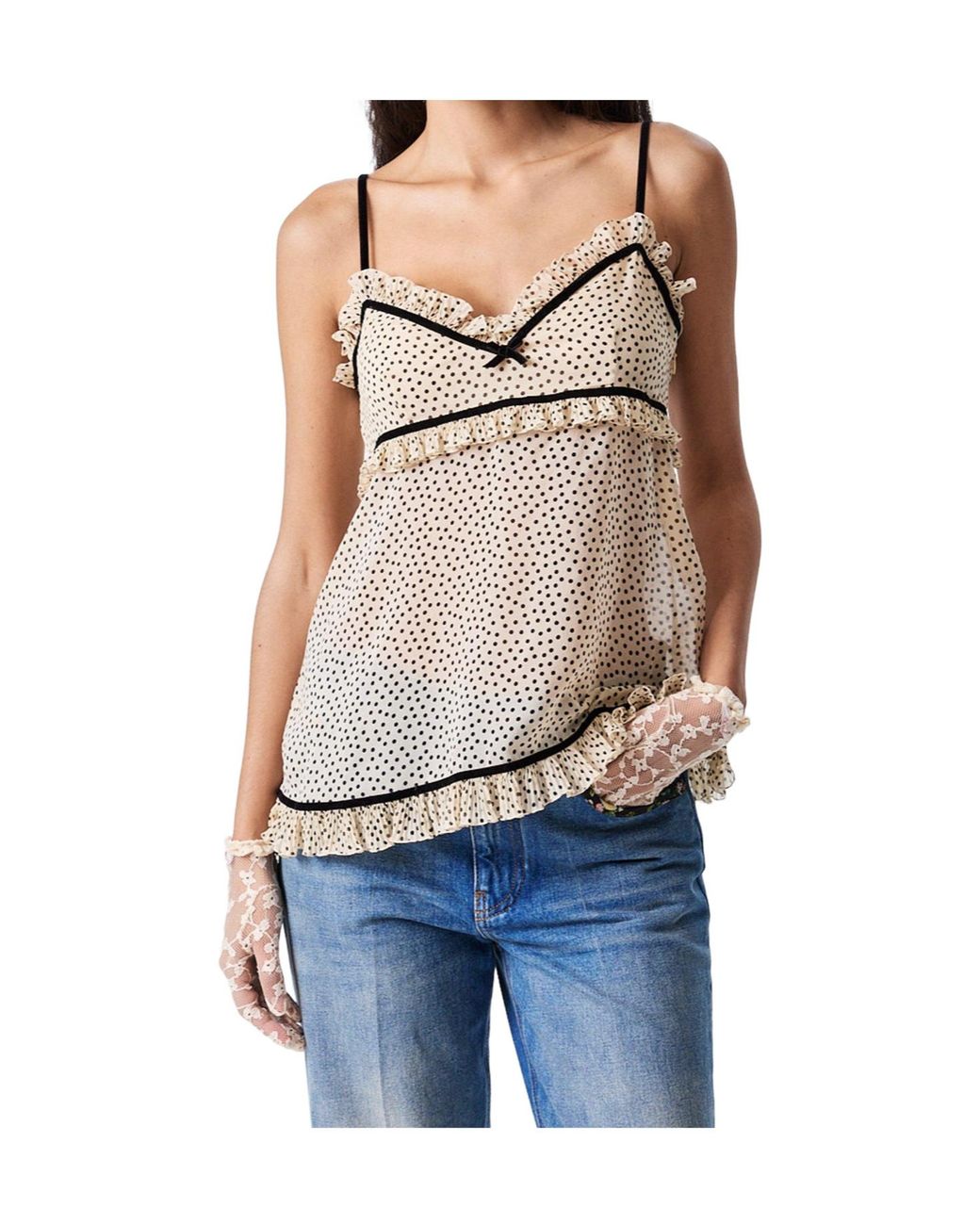 Valentino Multicolor Sheer Camisole Top