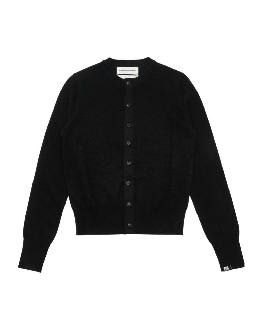 Extreme Cashmere Black Little 2 Crew Neck Cardigan