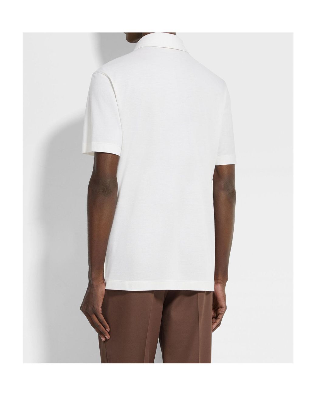 Zegna White Vellus Aureum Polo Shirt for men