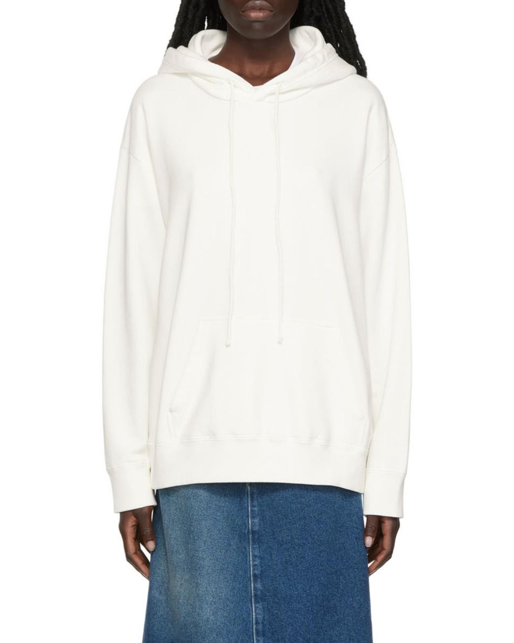 MM6 by Maison Margiela Gray Logo-Embroidered Drawstring Hoodie