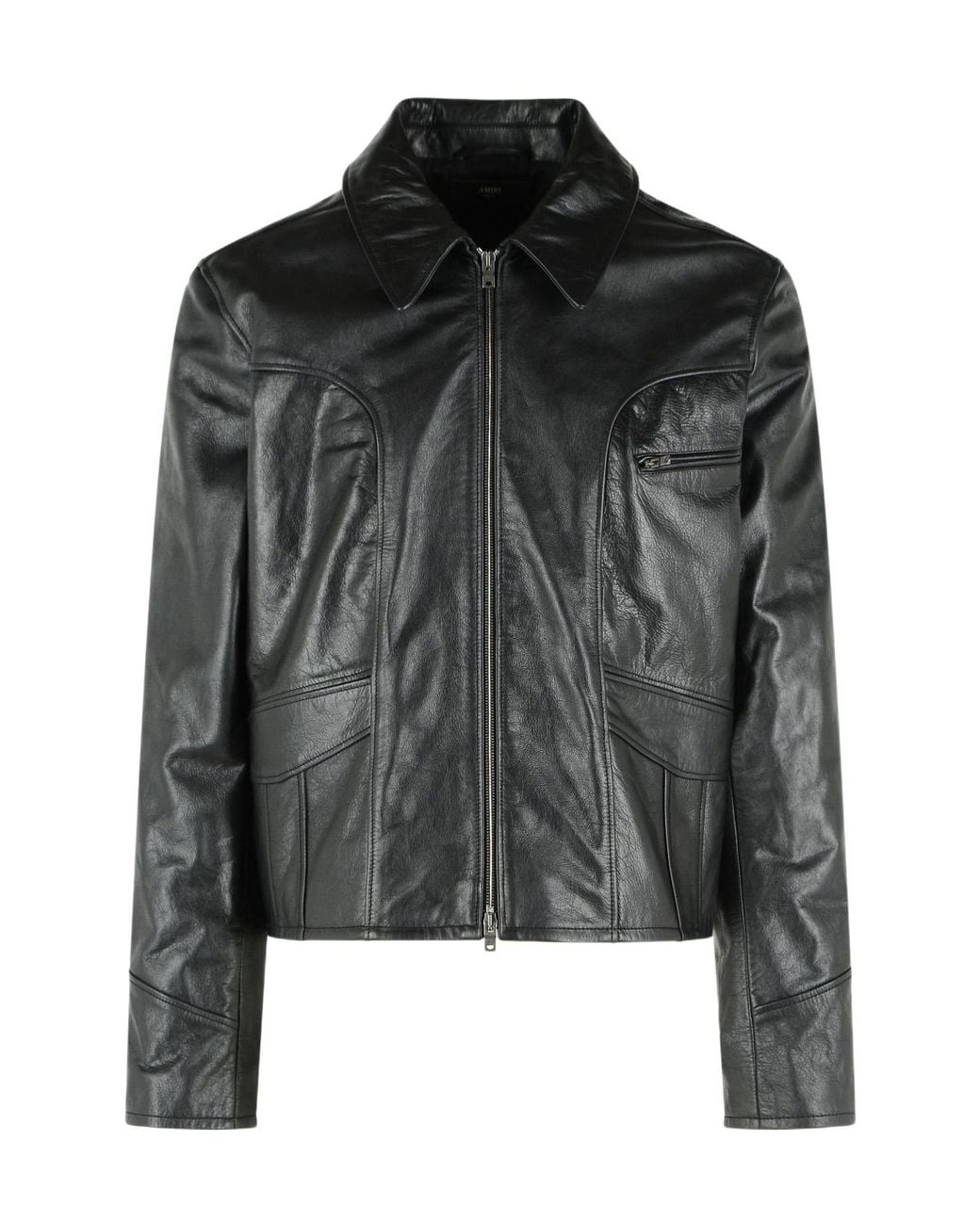 Amiri Black Leather Jacket for men