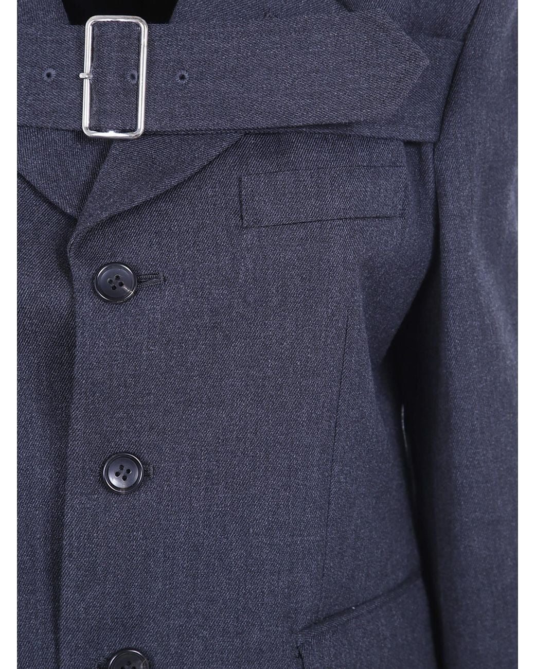 Comme des Garçons Blue Comme Des Garçons Single Breasted Belted Jacket