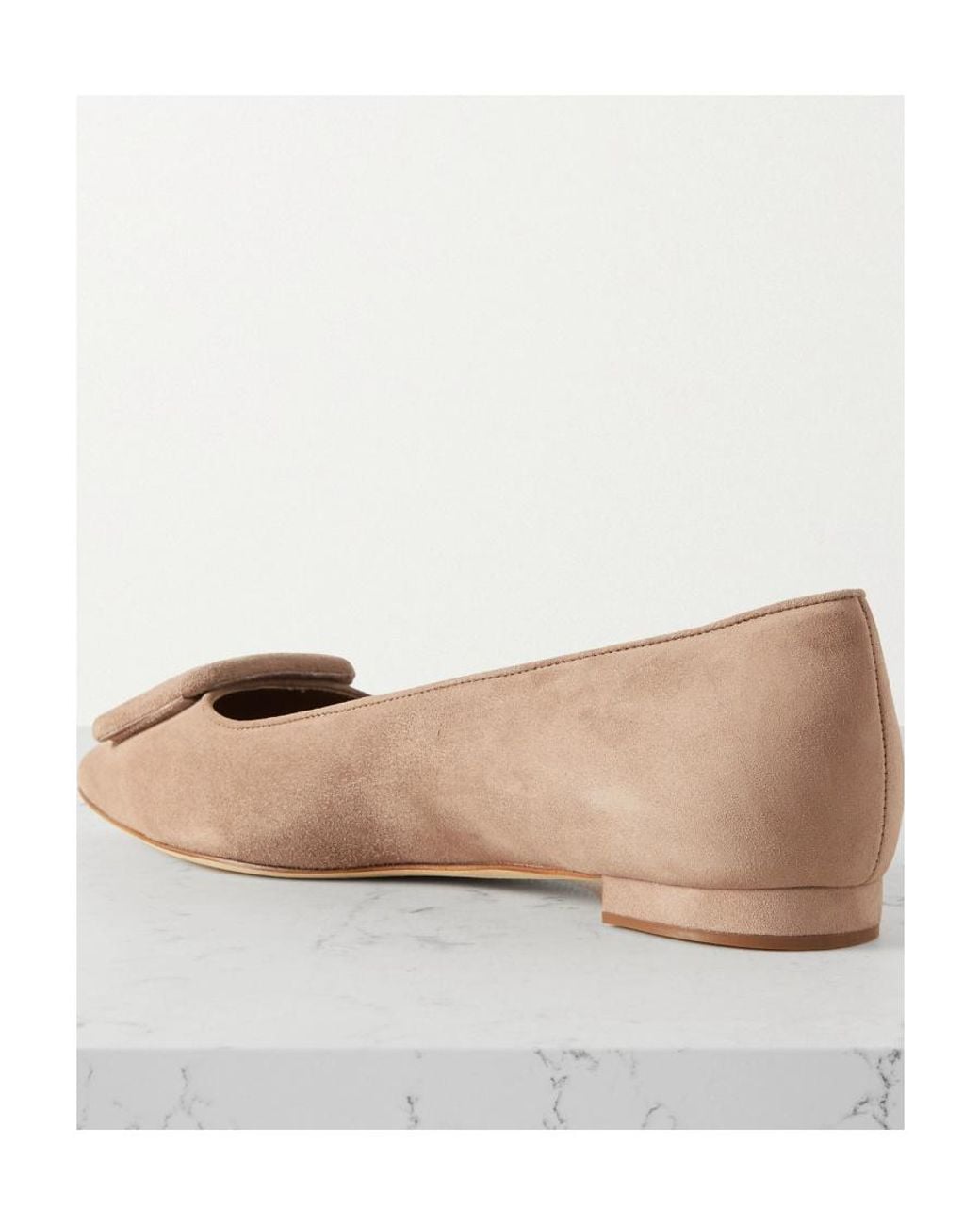 Manolo Blahnik Brown Buckle Pointed Flats