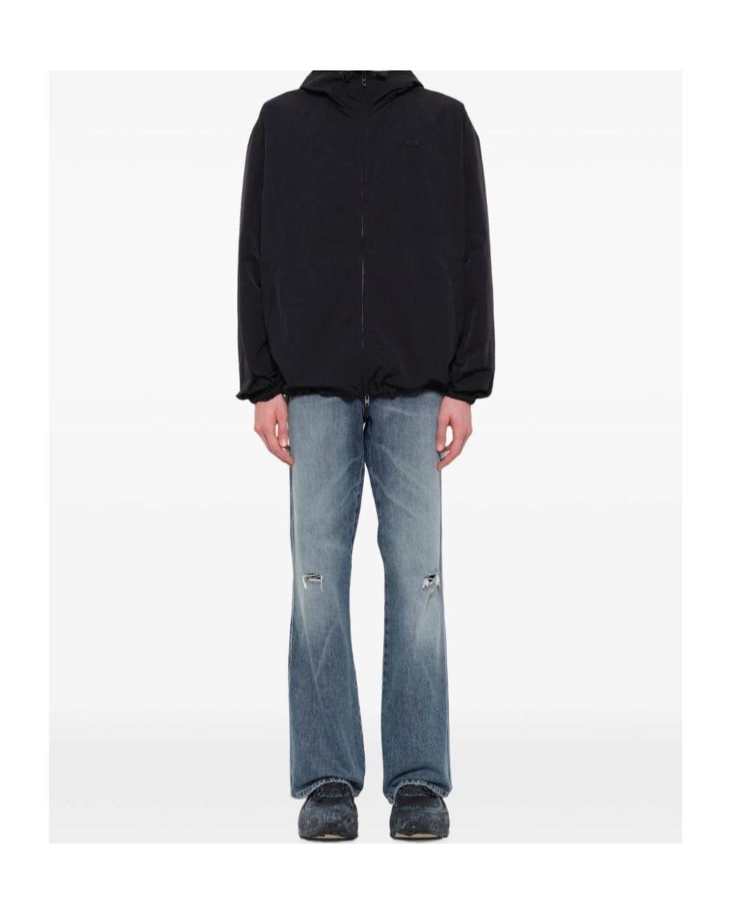 DIESEL Blue Hooded Zip-Up Jacket for men