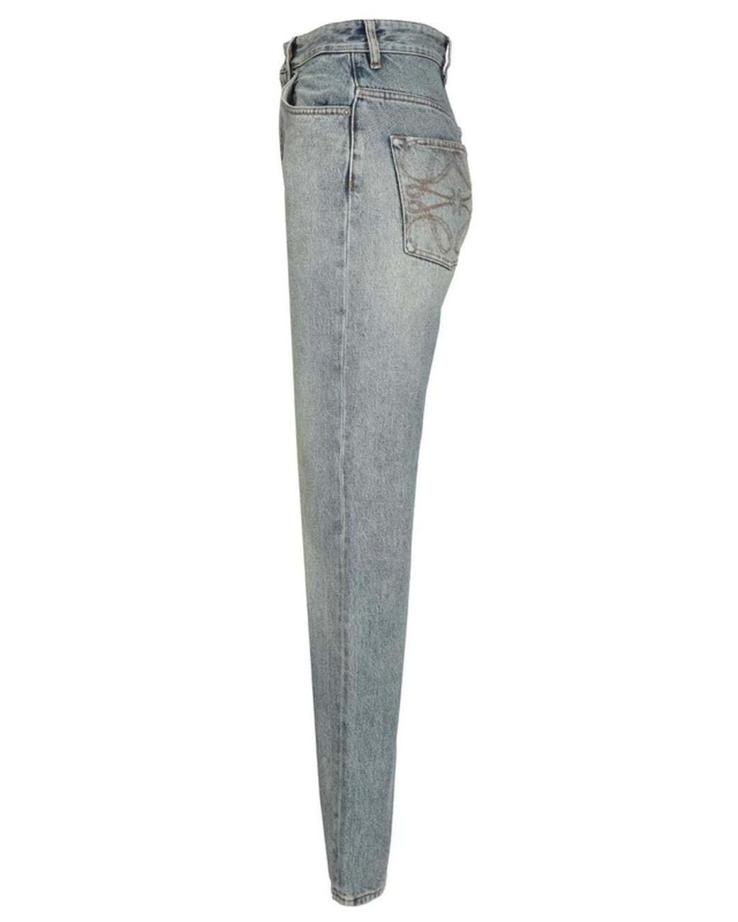 Loewe Blue Logo Patch Straight Leg Jeans
