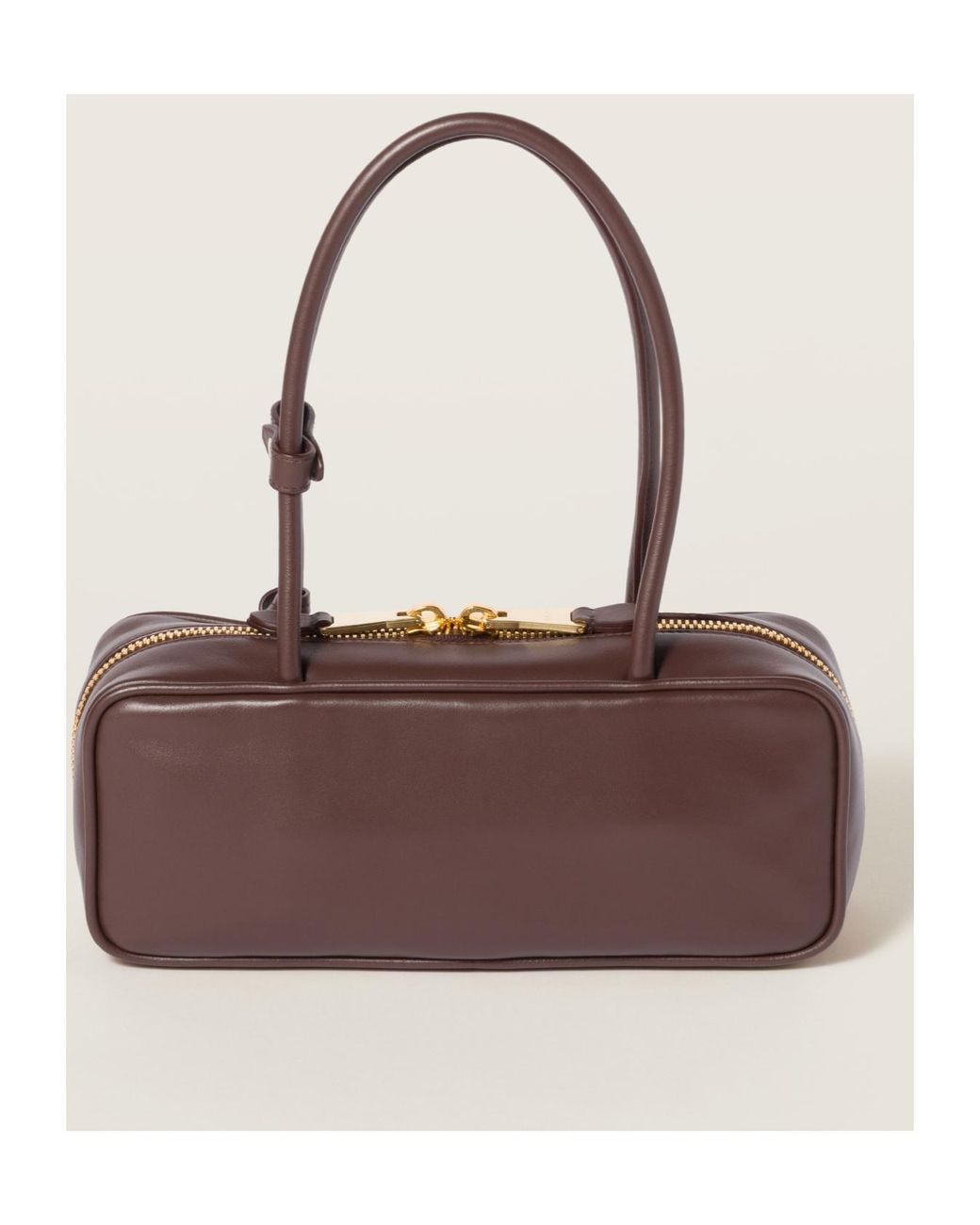 Miu Miu Brown Beau Zipped Shoulder Bag
