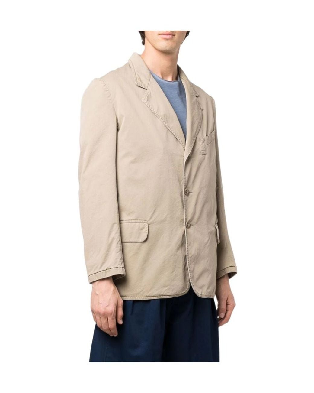 Maison Margiela Natural Notched-Lapels Single-Breasted Blazer for men