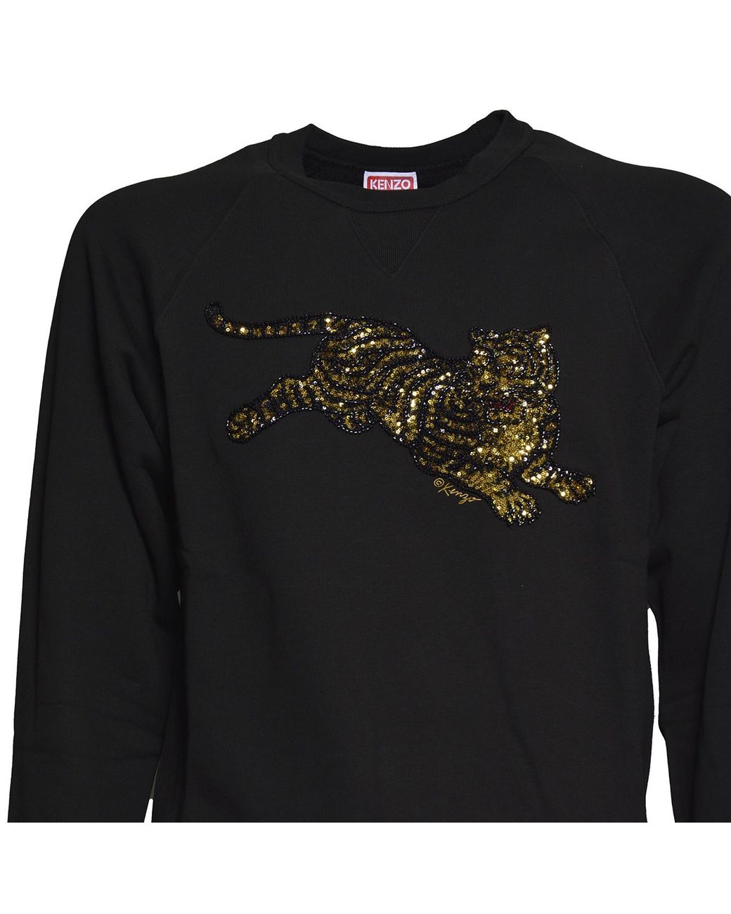 KENZO Black Jumping Tiger Embroidered Sweatshirt