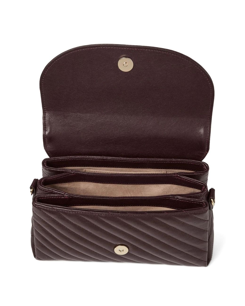 Jimmy Choo Brown Curved-Quilt Shoulder Bag