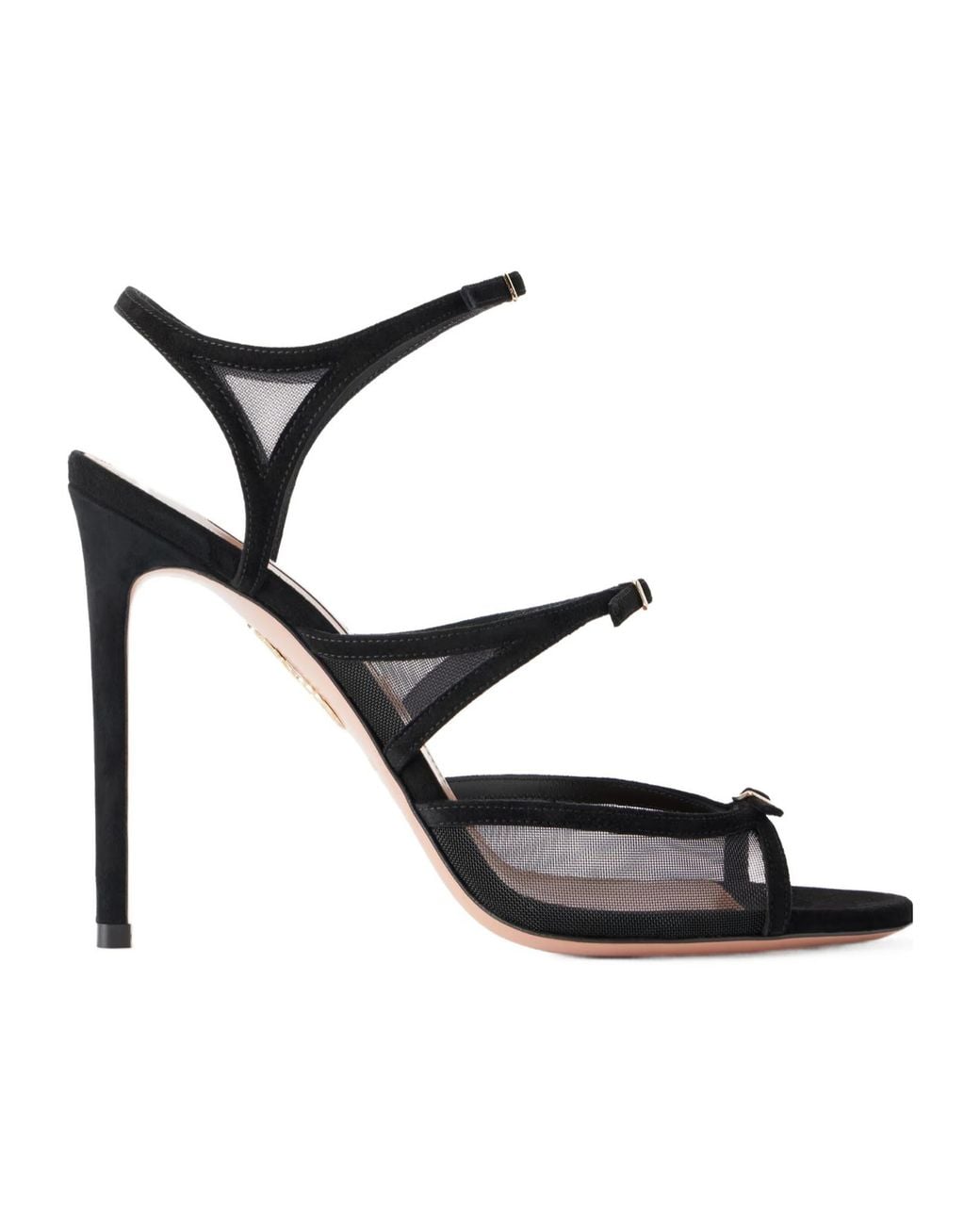 Aquazzura White Jalila Mesh-Panel Sandals