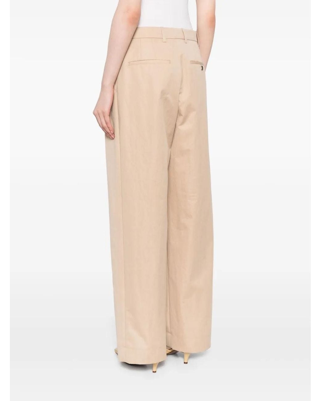 Wardrobe NYC Natural Wide-Leg Pleated Track Pants