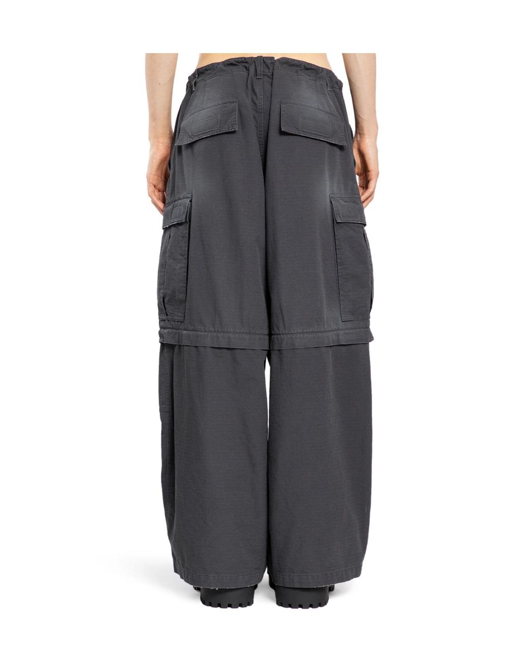 Balenciaga Gray Washed-Out Large Cargo Pants for men