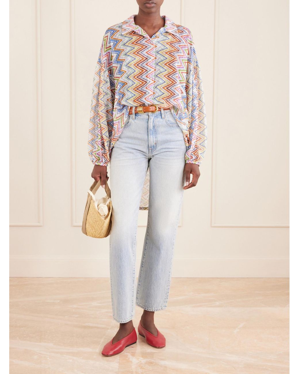 Missoni White Loose Striped Shirt