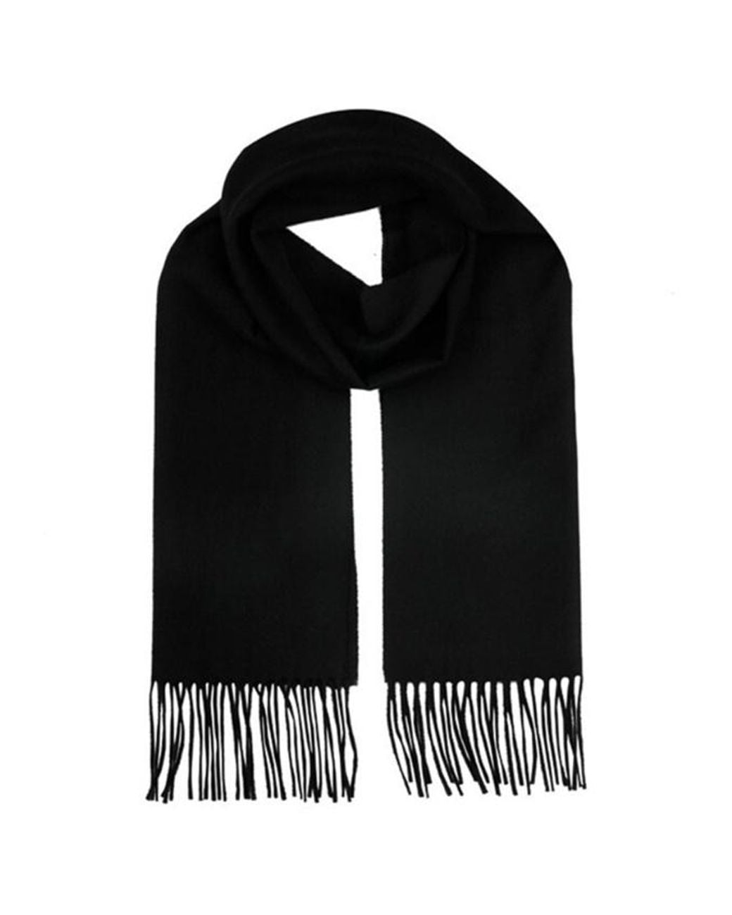 Moschino Black Logo-Embroidered Fringed Scarf for men
