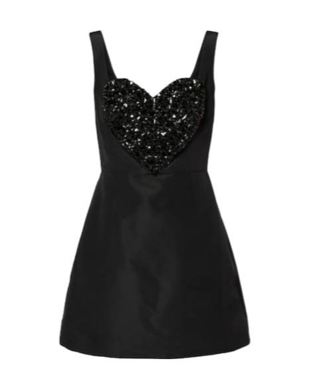 Carolina Herrera Black Embellished Silk Minidress