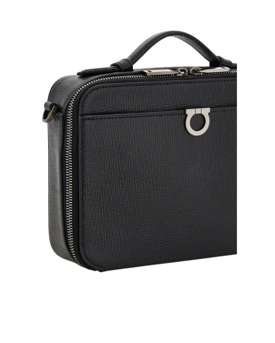Ferragamo Black Ferragamo Eyewear Embossed Messenger Bag for men