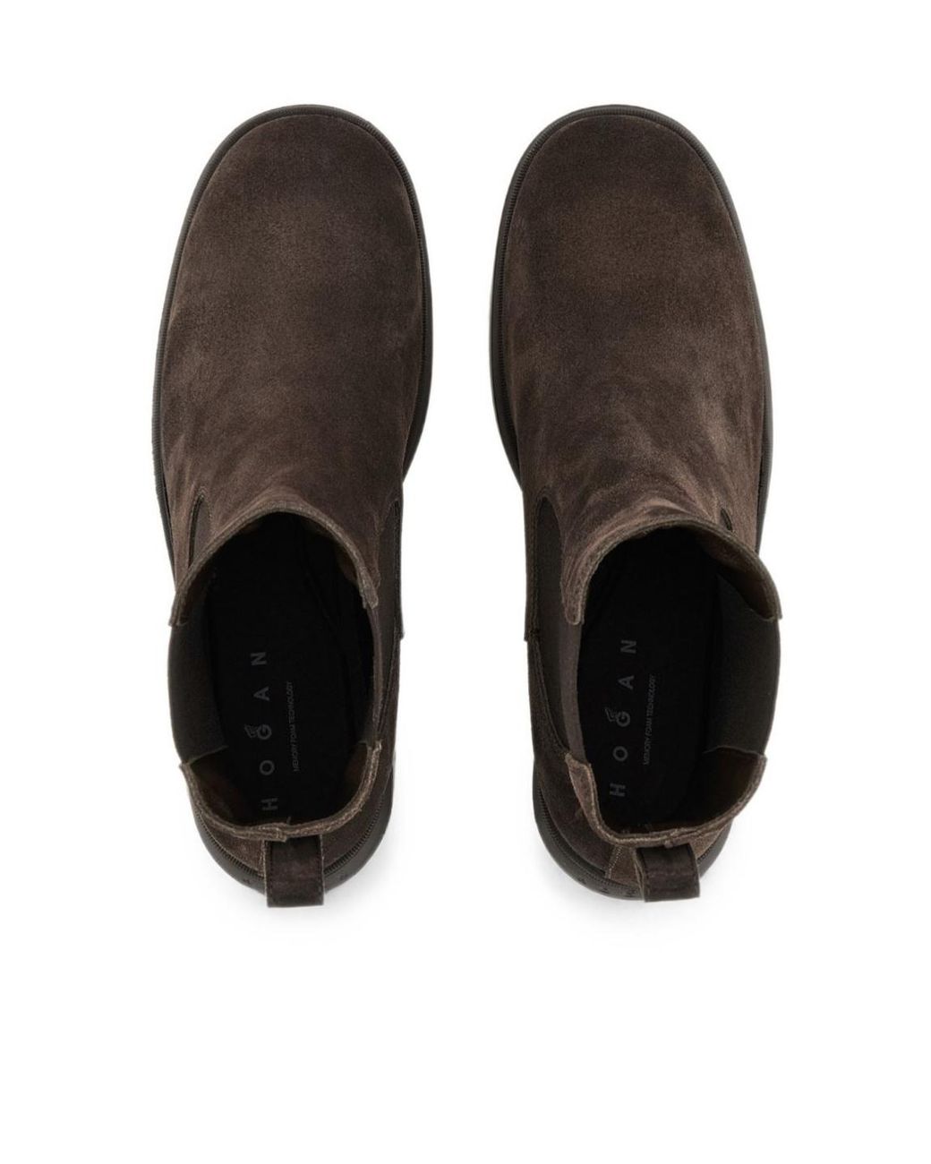 Hogan Brown Block Heel Chelsea Boots