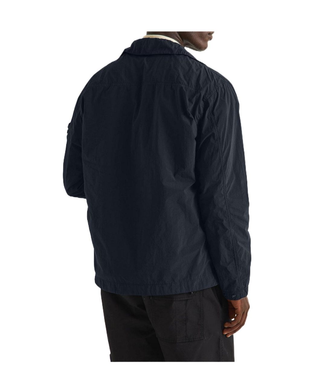 Stone Island Blue Shirt-Style Overshirt for men