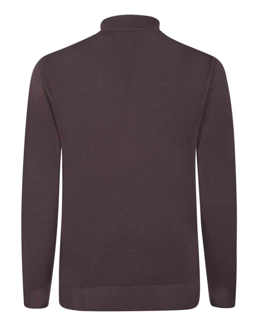 Canali Brown High Collar Zip Knitwear for men