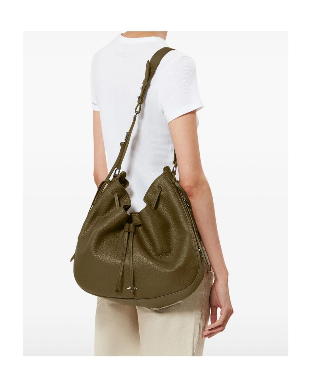 Isabel Marant Green Drawstring Hobo Shoulder Bag