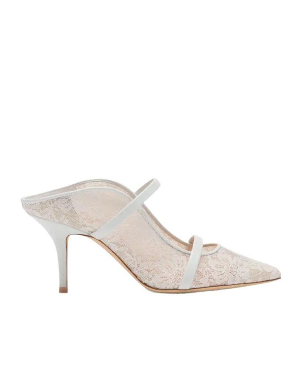 Malone Souliers White Maureen Strap-Detail Mules