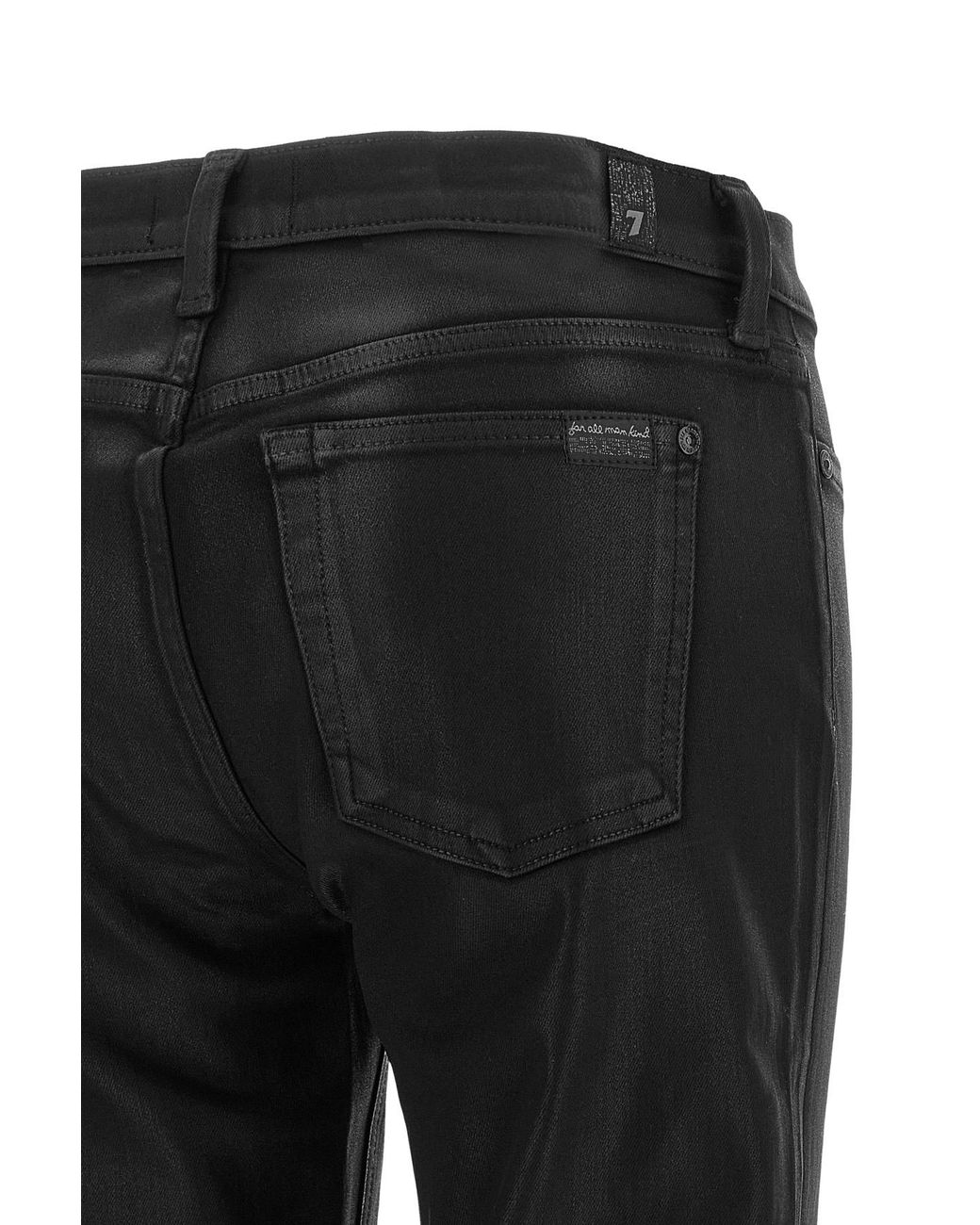 7 For All Mankind Black Coated Skinny Jeans